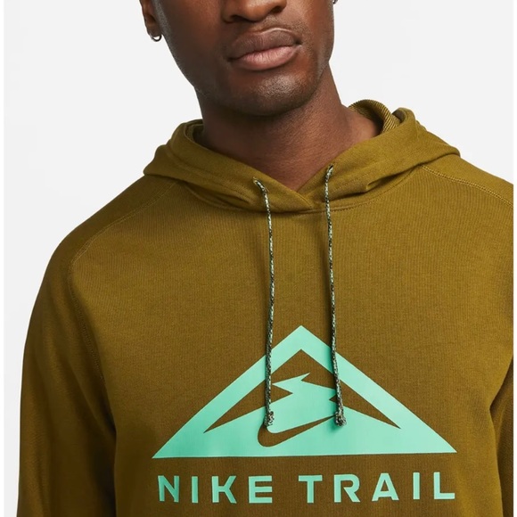 Nike Trail Magic Hour Men's Dri-FIT Running Jogging Hoodie Olive Size Medium - Picture 2 of 5